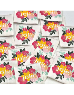 Set van 5 geweven labels om te naaien Jolie