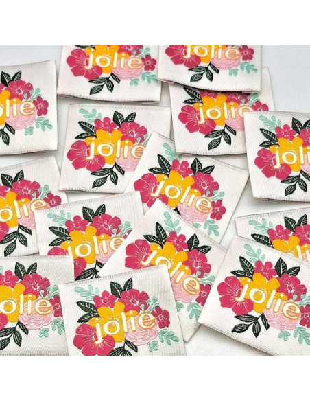 Set van 5 geweven labels om te naaien Jolie