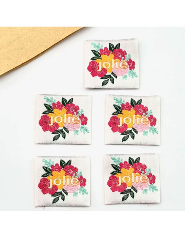 Set van 5 geweven labels om te naaien Jolie