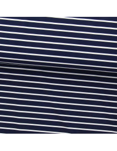 Lycra badpakstof - Blauw-wit gestreept patroon
