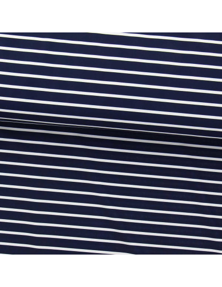 Lycra badpakstof - Blauw-wit gestreept patroon