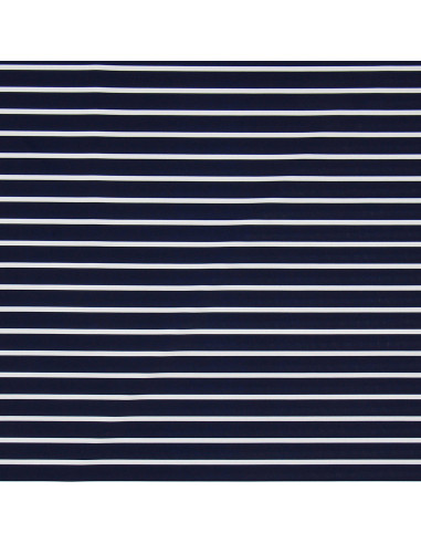 Lycra badpakstof - Blauw-wit gestreept patroon