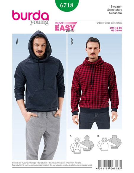 Sweatshirt patroon - Burda 6718