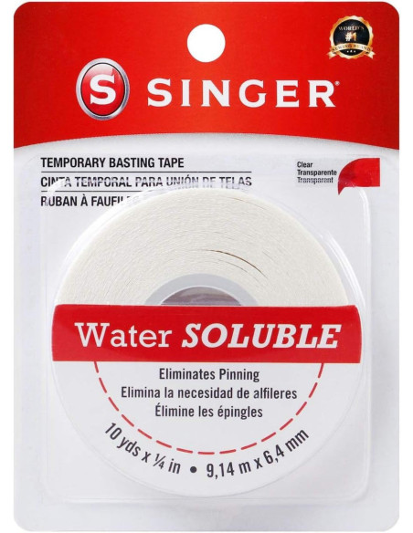 Singer dubbelzijdige oplosbare tape - 6,4 mm x 9,14 meter