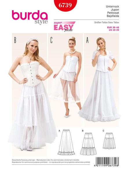 Onderrok patroon - Burda 6739