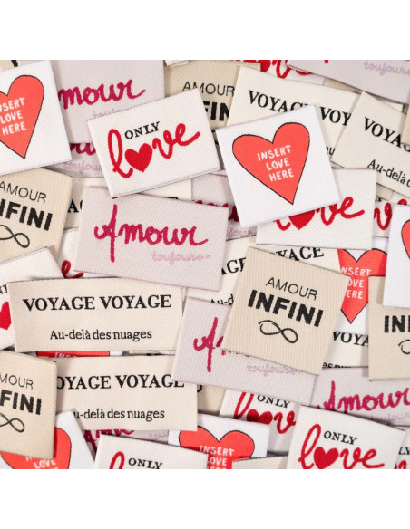Set van 5 geweven labels - Assortiment Wanderlust