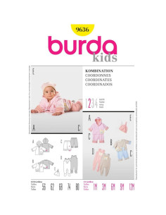 Trui patroon, broek, onesie - Burda 9636
