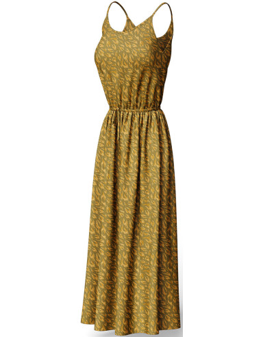 Fantasie viscose stof - Monique groen en geel
