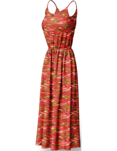 Fantasie viscose stof - Kiyo rood en roze