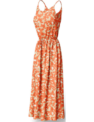 Fantasie viscose stof - Boti beige en oranje