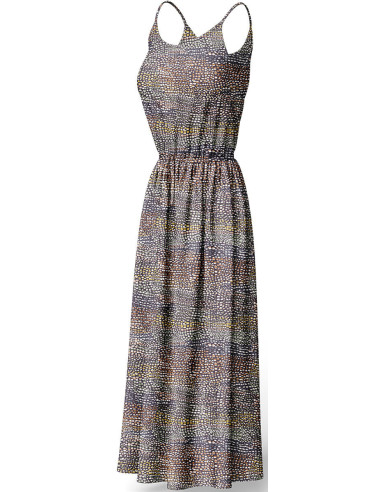 Fantasie viscose stof - Zwarte en bruine cobra