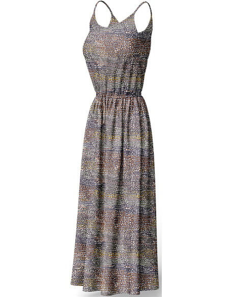 Fantasie viscose stof - Zwarte en bruine cobra