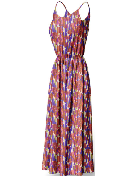 Fantasie viscose stof - Noham blauw en roze