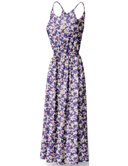 Fantasie viscose stof - Nawi blauw en paars