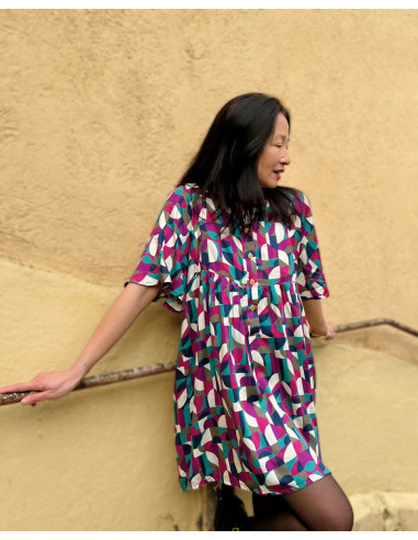 Viscose satijnstof Néo Pop - My Dress Made