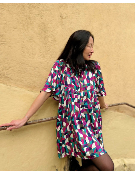 Viscose satijnstof Néo Pop - My Dress Made