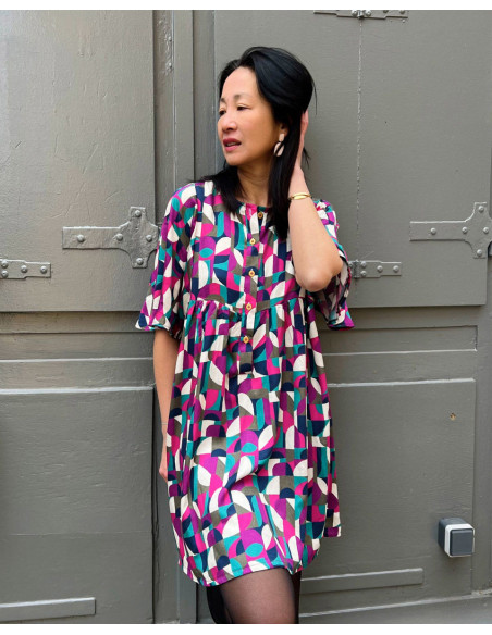 Viscose satijnstof Néo Pop - My Dress Made