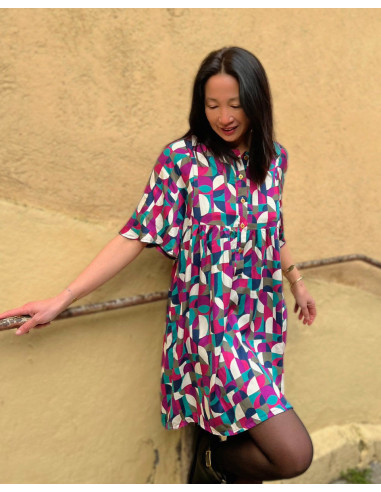 Viscose satijnstof Néo Pop - My Dress Made
