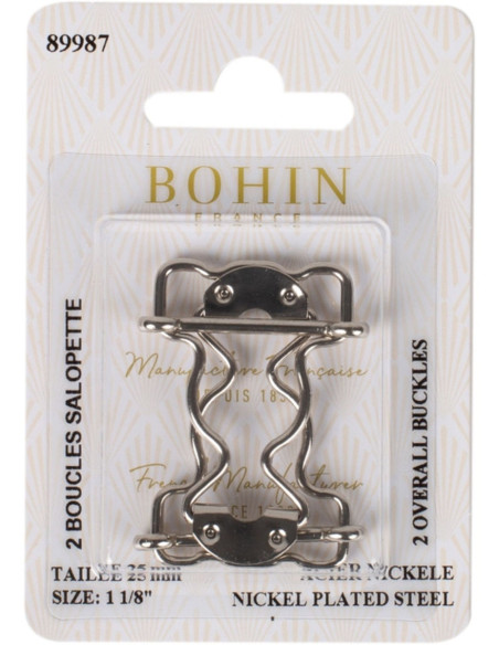 Speciale bretels voor tuinbroek 25 mm zilver Bohin
