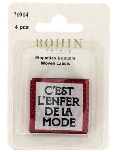 Set van 4 labels om op te naaien - Het is de hel van de mode