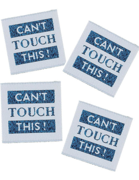 Set van 4 labels om op te naaien - Can't touch this!