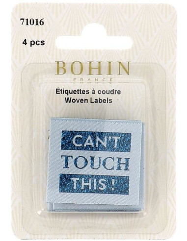 Set van 4 labels om op te naaien - Can't touch this!