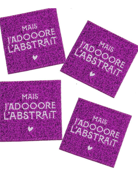 Set van 4 labels om op te naaien - Maar ik hou van abstracte kunst