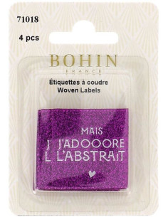 Set van 4 labels om op te naaien - Maar ik hou van abstracte kunst 2