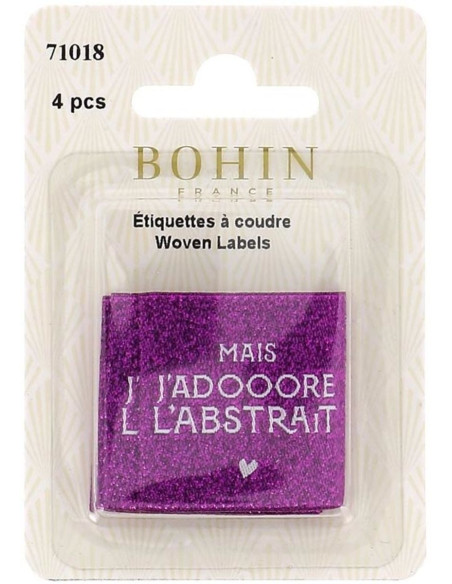 Set van 4 labels om op te naaien - Maar ik hou van abstracte kunst