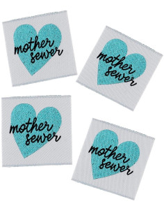 Set van 4 labels om op te naaien - Mother sewer