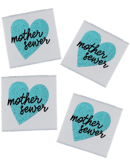 Set van 4 labels om op te naaien - Mother sewer