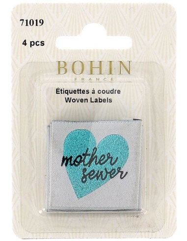 Set van 4 labels om op te naaien - Mother sewer