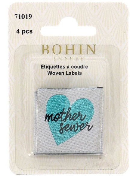 Set van 4 labels om op te naaien - Mother sewer