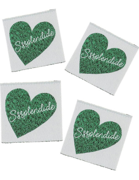 Set van 4 labels om op te naaien - Prachtig