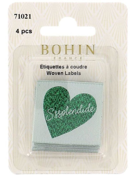 Set van 4 labels om op te naaien - Prachtig