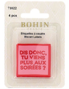 Set van 4 labels om op te naaien - Zeg, kom je niet meer naar de feestjes? 2
