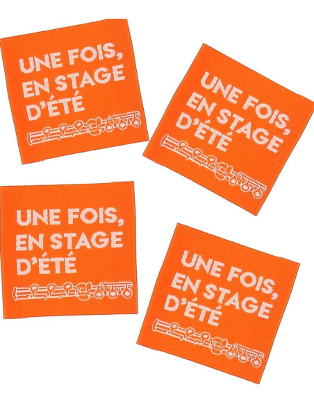 Set van 4 labels om op te naaien - Een keer, tijdens een zomerstage