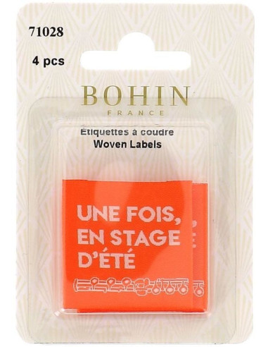 Set van 4 labels om op te naaien - Een keer, tijdens een zomerstage