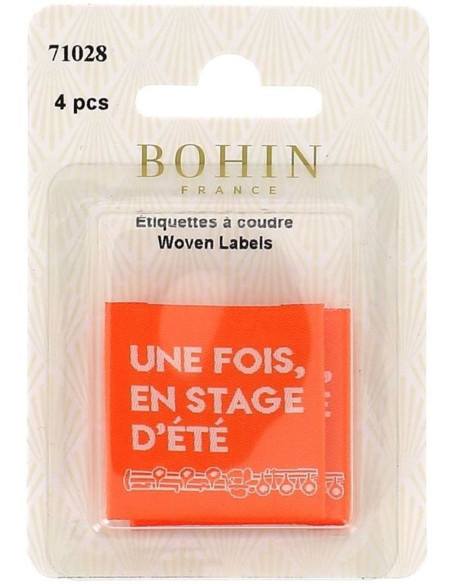 Set van 4 labels om op te naaien - Een keer, tijdens een zomerstage