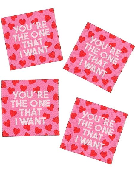 Set van 4 labels om op te naaien - You´re the one that I want