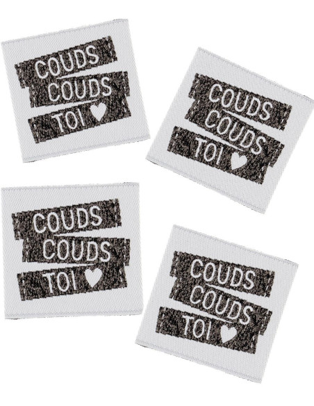Set van 4 labels om op te naaien - Naai naai jezelf