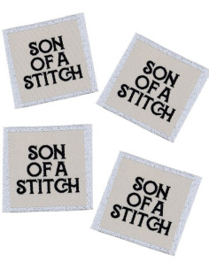 Set van 4 labels om op te naaien - Son of a stitch
