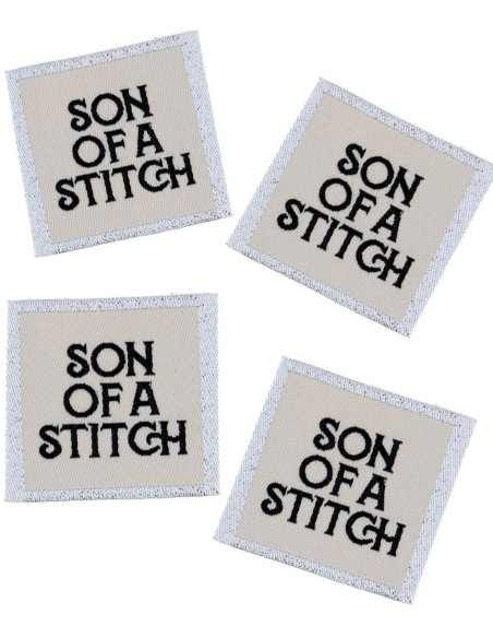 Set van 4 labels om op te naaien - Son of a stitch