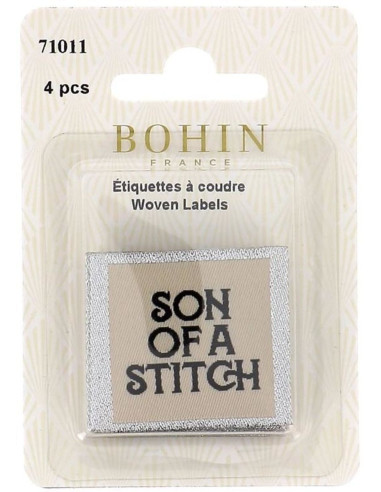 Set van 4 labels om op te naaien - Son of a stitch