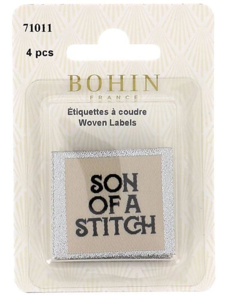 Set van 4 labels om op te naaien - Son of a stitch