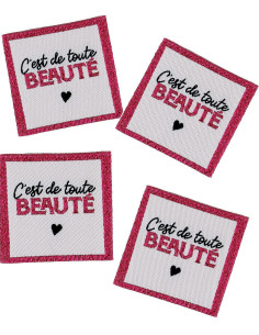 Set van 4 labels om op te naaien - Het is prachtig