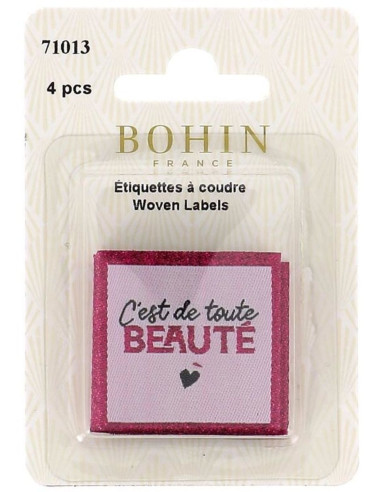 Set van 4 labels om op te naaien - Het is prachtig