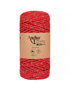 Gerecycled macramé katoen Crafty Fine Metallic Anchor
