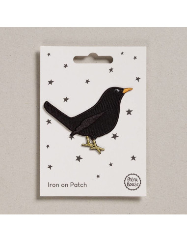 Strijkembleem - Zwarte vogel