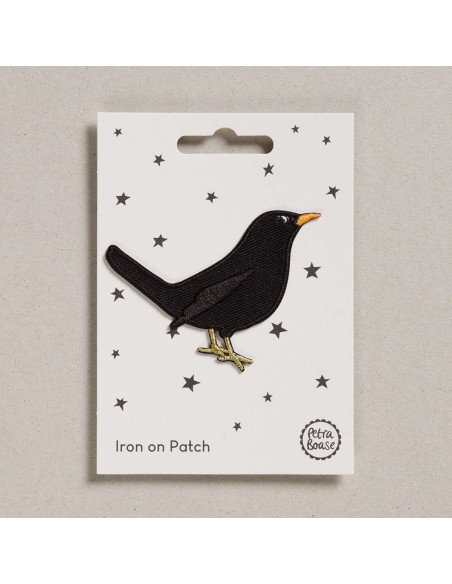 Strijkembleem - Zwarte vogel